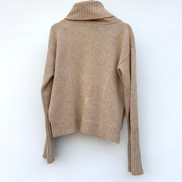 Filippa K Wool Chunky Knit Roller Neck Turtleneck Sweater Scandinavian Tan XS - Picture 5 of 10